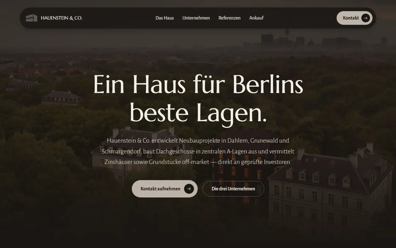 Website für Hauenstein Gruppe