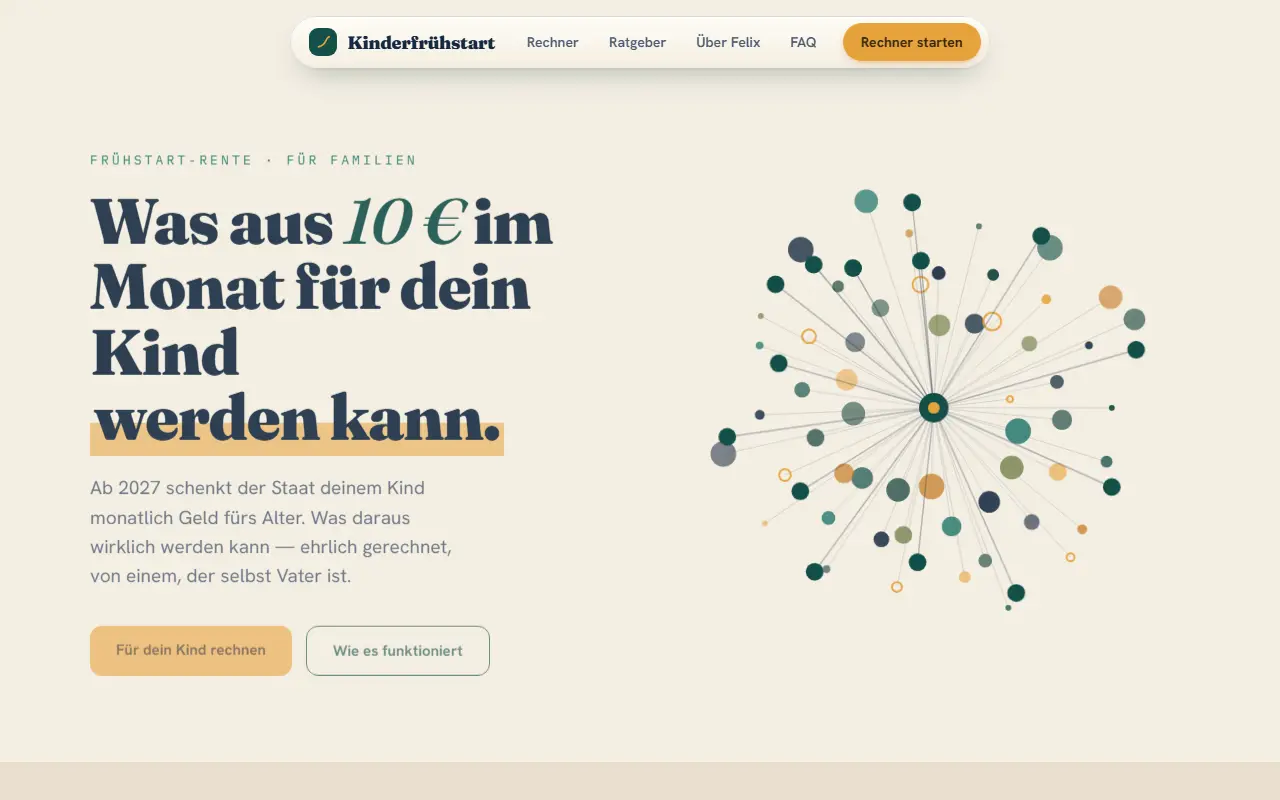 Website für Kinderfrühstart-Rente